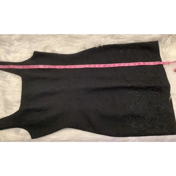 THE LIMITED Sz 4 linen rayon blend square neckline embroidered hem classic dress - Picture 9 of 9